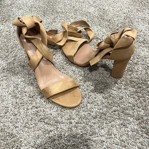 Tie Up Heels. LAST PICTURE IS NOT THE SAME SHOE, JUST THE SAME STYLE!!